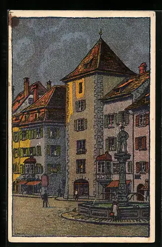 Künstler-AK Schaffhausen, Am Frohnwaagturm