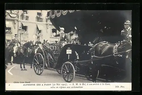 AK Paris, Staatsbesuch des Königs Alphonse XIII. von Spanien, 30.5.1905