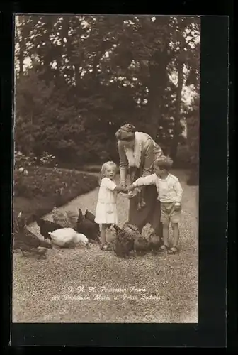AK I. K. H. Prinzessin Franz von Bayern mit Prinzessin Maria und Prinz Ludwig