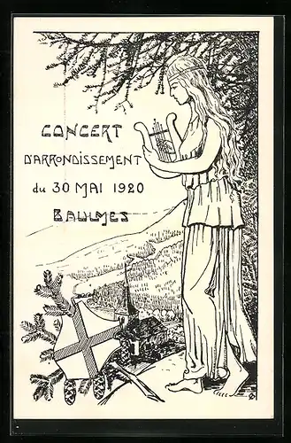 Künstler-AK Baulmes, Concert D`Arrondissement du 30. Mai 1920