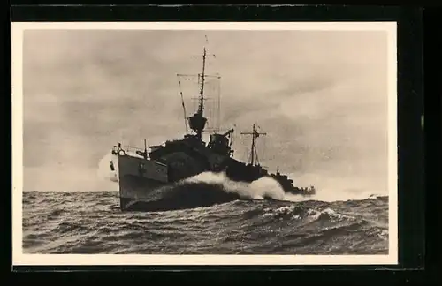 AK Torpedoboot in hoher Fahrt, Kriegsmarine