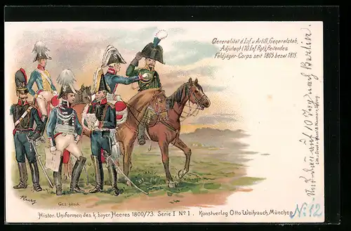 AK Generalität der Infanterie und Artillerie, Generalstab, Adjutant 10. Inf. Rgt., Reitendes Feldjäger-Corps seit 1805