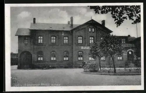 AK Soltau, Bahnhof mit Vorplatz