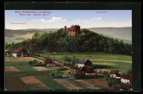 AK Greiffenberg, Ortsansicht mit Burg Greiffenstein