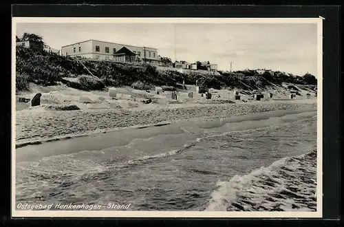 AK Henkenhagen, Strandpartie mit Kurhaus