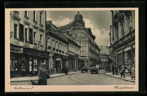 AK Gablonz a. N., Hauptstrasse, Geschäft v. Max Lustig