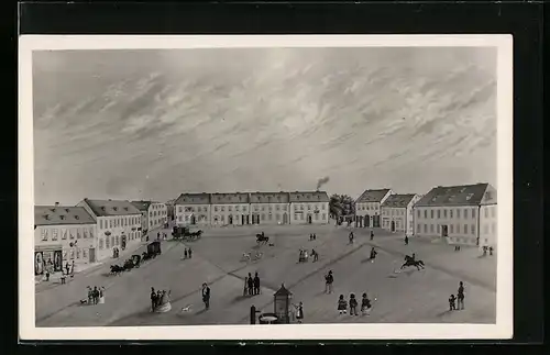 AK Gablonz / Jablonec Nad Nisou, Alter Markt im Jahre 1857