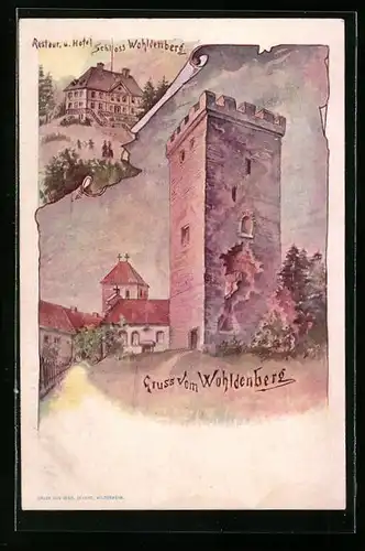 Künstler-AK Wohldenberg, Restaurant und Hotel Schloss Wohldenberg