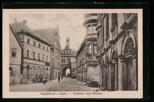 AK Marktbreit a. Main, Rathaus und Maintor