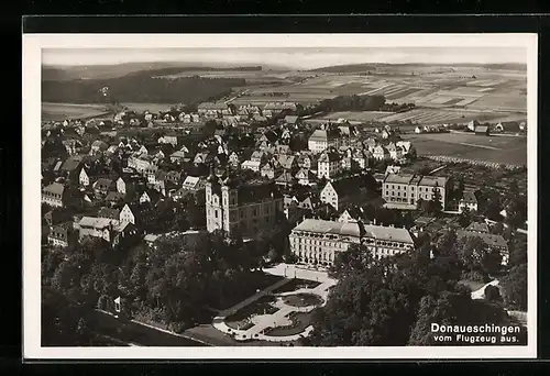 AK Donaueschingen, Ortsansicht vom Flugzeug aus