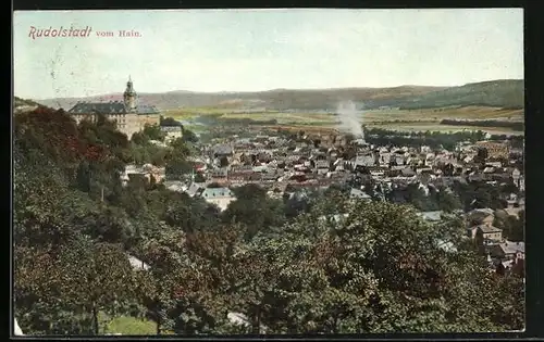 AK Rudolstadt, Gesamtansicht vom Hain aus gesehen