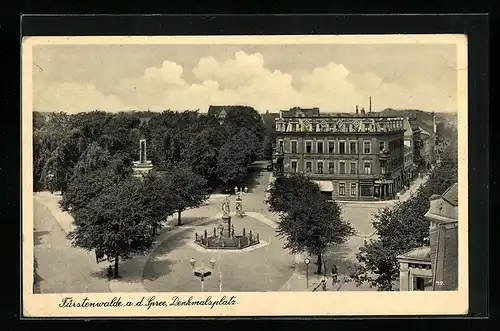 AK Fürstenwalde, Denkmalplatz aus der Vogelschau