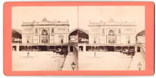 Stereo-Fotografie unbekannter Fotograf, Ansicht Magdeburg, Blick auf den Hauptbahnhof Magdeburg