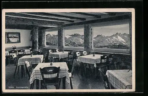 AK Sonthofen, Gasthof Sonnenalp, Bes.: Ludwig Fässler, Speisezimmer