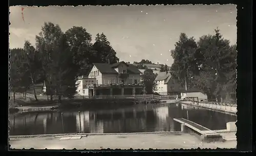 AK Sebnitz /Sächs. Schweiz, Waldbad und Gasthaus Forellenschenke