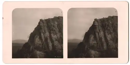 Stereo-Fotografie unbekannter Fotograf, Ansicht Blankenburg, Absturz des Regensteins