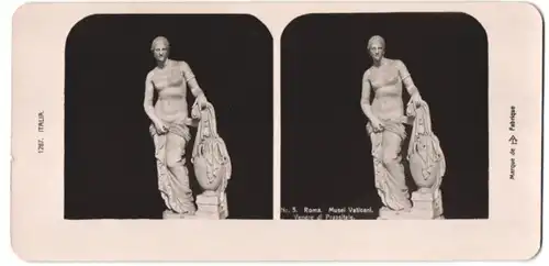 Stereo-Fotografie unbekannter Fotograf, Ansicht Rom, Musei Vativani, Venere di Prassitele