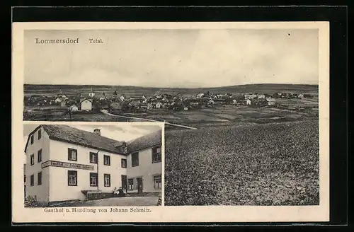 AK Lommersdorf, Totalansicht mit Gasthaus von Johann Schmitz