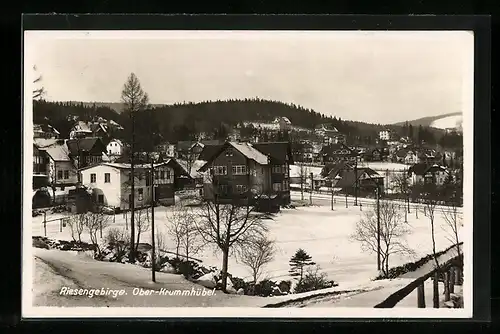 AK Ober-Krummhübel, Häuser im Dorfzentrum