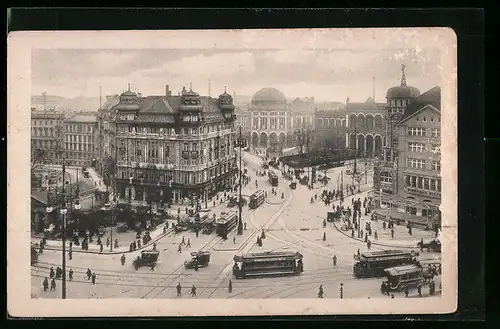 AK Berlin, Strassenbahnen am Potsdamer Platz