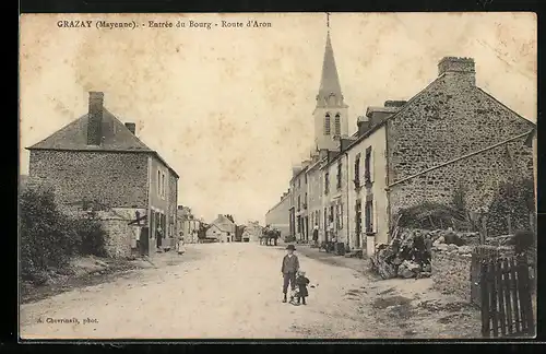 AK Grazay, Entrée du Bourg, Route d`Aron