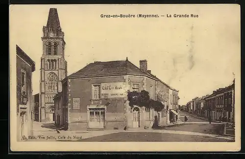 AK Grez-en-Bouere, La Grande Rue