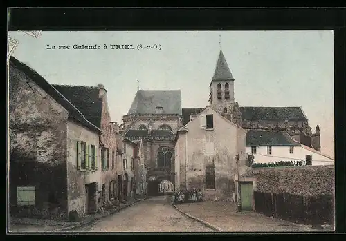 AK Triel, La rue Galande, Strassenpartie