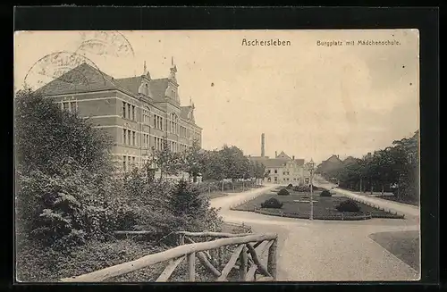 AK Aschersleben, Burgplatz mit Mädchenschule