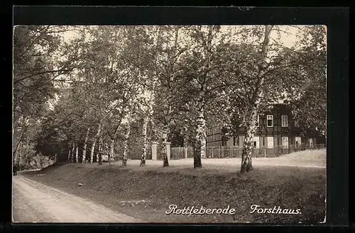 AK Rottleberode, Strassenpartie am Forsthaus