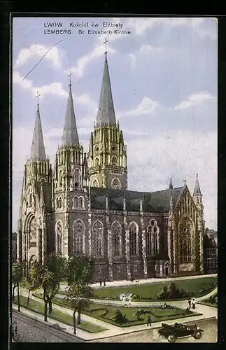 AK Lemberg, St. Elisabeth-Kirche mit Anlagen