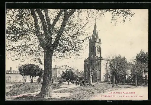 AK Fonsorbes, La Plage et l`Eglise