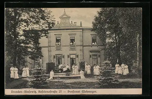 AK Dresden-Blasewitz, Pensionat Wehmeyer in der Residenzstrasse 27