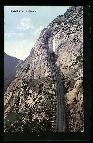 AK Bergbahn, Pilatusbahn an der Eselwand