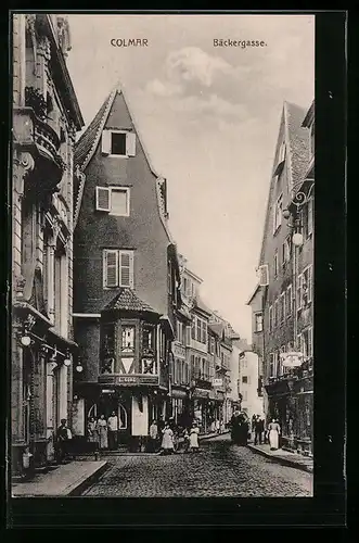 AK Colmar, Bäckergasse, Rue des boulangers