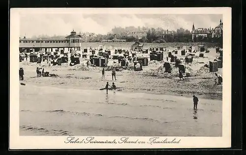 AK Swinemünde, Strand am Familienbad