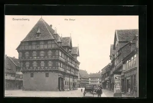 AK Braunschweig, Alte Waage mit Litfasssäule