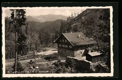 AK Schliersee, Blecksteinhaus des M. T. V. M. mit Sonnwendjoch