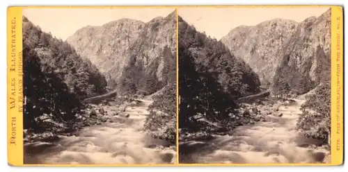 Stereo-Fotografie Francis Bedford, Ansicht Beddgelert, Pass of Aberglaslyn from the Bridge