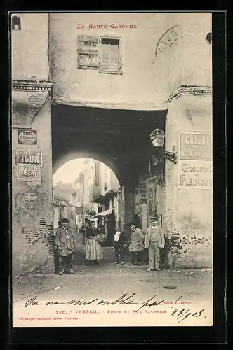 AK Verfeil, Porte et Rue Vauraise