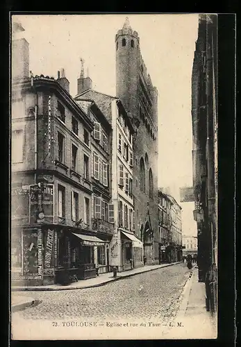 AK Toulouse, Eglise et rue du Taur