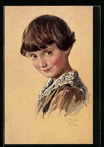 Künstler-AK Maxim Trübe: Kinderportrait Knabe