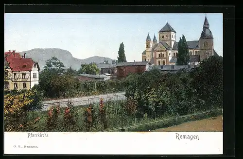 AK Remagen, Blick auf die Pfarrkirche