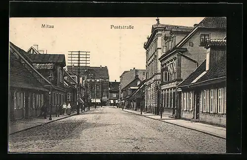 AK Mitau, Blick in die Poststrasse