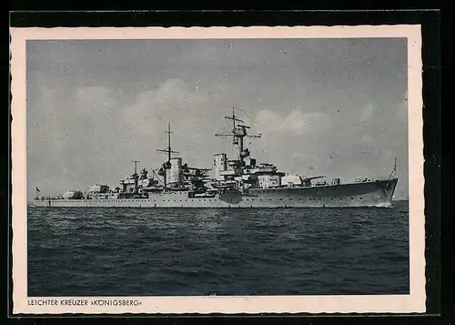 AK Kriegsmarine, Leichter Kreuzer Königsberg auf Fahrt