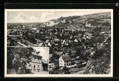 AK Istein, Gasthaus zum Sternen, Bes. Wilh. Wunderlin, Ortsansicht mit Klotz