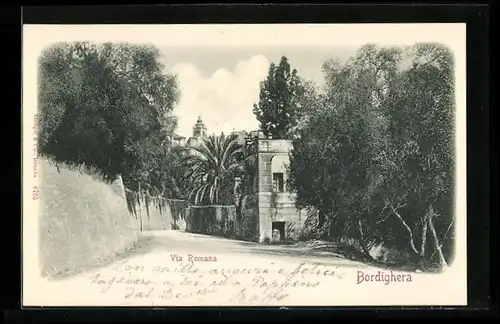 AK Bordighera, Via Romana