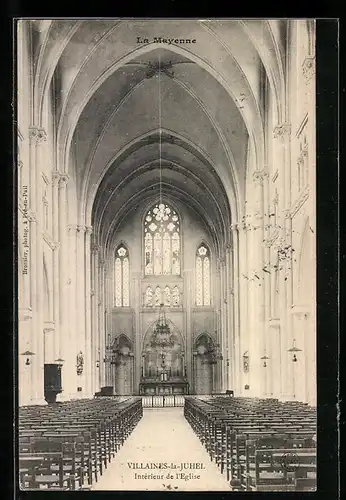 AK Villaines-la-Juhel, La Mayenne, Intérieur de l`Eglise