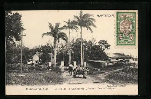 AK Fort-de-France, Entrée de la Compagnie Générale Transatlantique