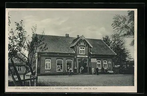 AK Odisheim, Gastwirtschaft und Handlung Johann Oest, An de Eck