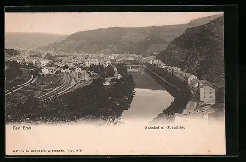 AK Bad Ems, Bahnhof und Oberallee